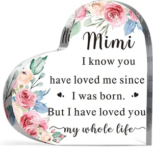Mimi Gifts, Mimi Gifts for Mothers Day Acrylic Desk Plaque Sign Grandmom Mom Holiday Mother Birthday Present for Grandma Mothers Day
