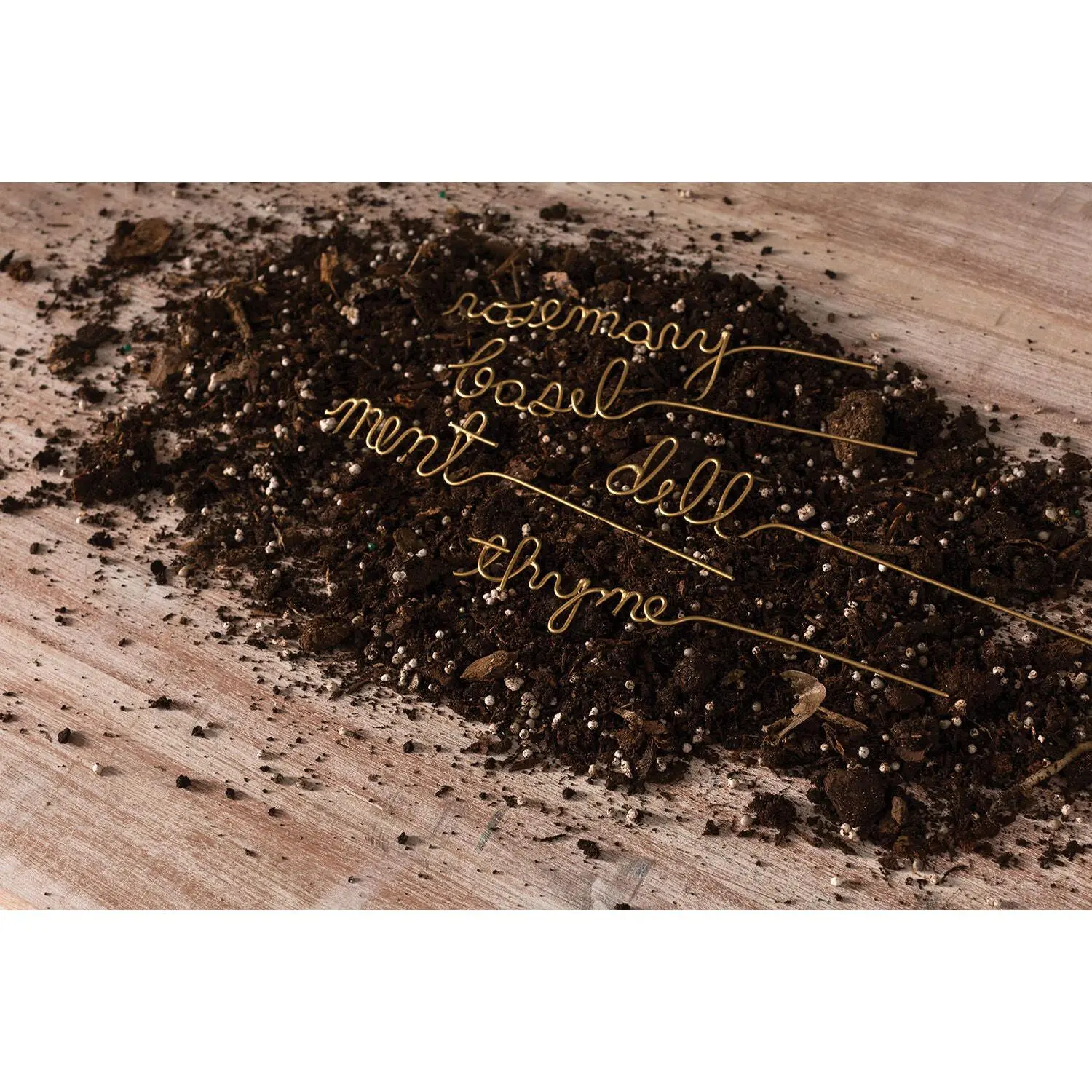Spring Garden Gold Wire Herb Markers - Set of 5 great gardening gift