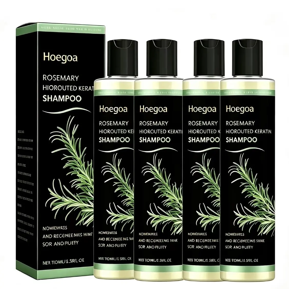 【BUY 2 GET 2】Rosemary Strengthening Travel Size Liquid Shampoo - Plant-Based Organic Vegan Caviar Haircare for Adults, Boosts Hair Growth, Controls Oil, Reduces Dandruff, Restores Shine, Soothes Irritated Scalp, With Vitamin C & Hydrolyzed Keratin