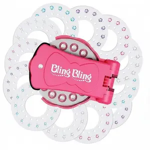 DIY Hair Jewels Stamper Set 1 Set Shimmering Diamonds Hair Styling Tool for Girls Women Birthday Christmas Gift Heatless Haircare Non Wooden Materials