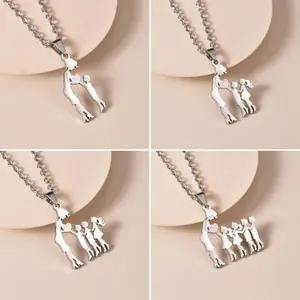 Mom Daughter Son Family Necklace Stainless Steel Chain Multiples Childs Silver Color Pendant Jewelry Women Mother's Day Gift