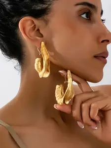 Exaggerated Creative Irregular Geometric Water Drop Earrings, Casual Style Alloy Chain, Perfect for Women Daily Wear, Parties & Vacations