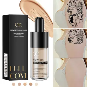 Long Lasting Concealer Liquid Full Coverage Makeup, Lightweight Cream to Cover Tattoos, Acne, Scars and Blemishes, Flawless Foundation for Women and Girls, Perfect for Daily Wear and Special Events