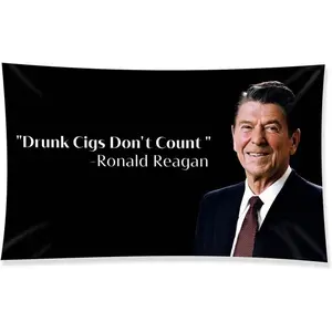Ronald Reagan Funny Tapestry Novelty College Funny Dorm Banner Vivid Color & Fade Proof  60x40in Wall Flag
