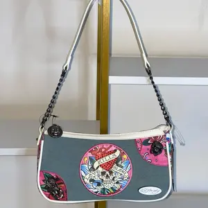 Ed Hardy Denim Skull Shoulder Bag