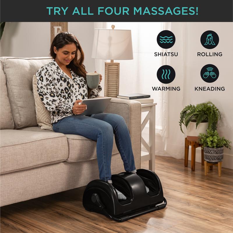 Best Choice Products Foot Massager Machine, Therapeutic Reflexology Massager w/ High-Intensity Rollers
