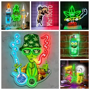 Trippy Alien LED Neon Sign ,Cool Water Pipe Wall Art，420 Friendly LED Wall Light,Funny Glowing Decor for Home Bar, Man Cave & Party
