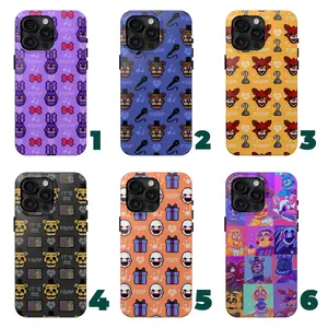 6 styles Ver1 FNaF 2 Phone Case – Bonnie Foxy Chica Freddy phone case – Horror Game Aesthetic – F-Fi.ve N-Nights 4t F-Fred.dy's phone case fit iphone 17,16 pro max, SS Galaxy S21-S25 Ultra Plus