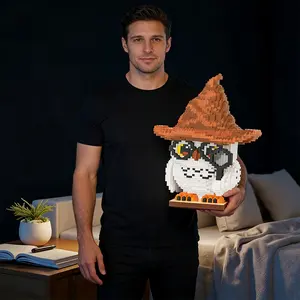 Magic Professor Owl 3D Puzzle Blocks Creative Decoration, Birthday Halloween Valentine Christmas Gift, Home Decor DIY Craft