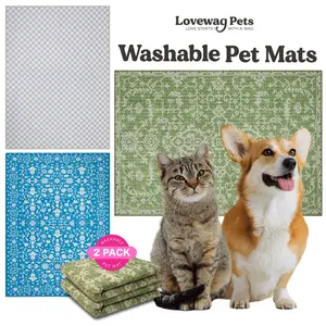 Lovewag Pets Washable Dog Pads - Pack of 2, Eco-Friendly & Leak-Proof Design, Multi-Design Options: Jade Quilt, Mahogany Weave, Taupe Checkers, Royal Blue Quilt, Teal Paradise, 36" x 48"