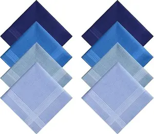 Men's Handkerchiefs Cotton 8 Pack Handkerchiefs Men 16 inch Large Pocket Square Hankies Gents Men Women