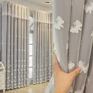 Modern Nordic Style Light Blocking Curtain, Window Curtain, Embroidered Bedroom & Living Room Drapes, Multi-Color Options, Elegant Home Decor