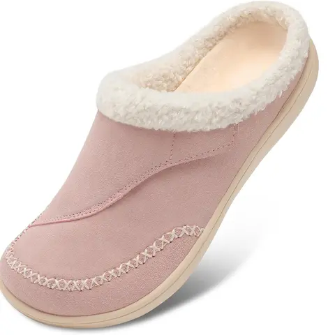 LeIsfIt Womens Wide Slippers Adjustable Diabetic Slippers Warm Cozy Slip on House Slipper Non-slip Memory Foam Winter House Shoes Indoor Outdoor
