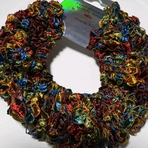 Boutique XL Handmade Crochet Hair Scrunchie   Trellis Penny Copper