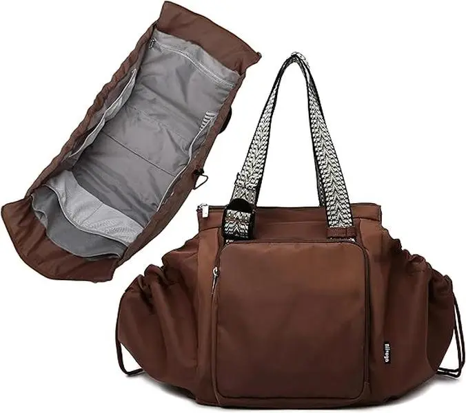 Moms' Foldable Multi-Color Stylish Shoulder Travel Backpack - Niche Compartments, Portable Lightweight Versatile Design, Ideal for Daily Shopping & Travel Essentials Carryall