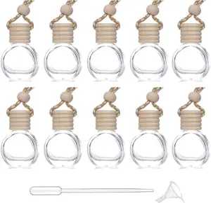 Essential Oil Diffuser Bottle,10 Pack  Air Freshener Bottle Empty Hanging Perfume Bottle  Decor Accessories Auto Window Ornament (round)