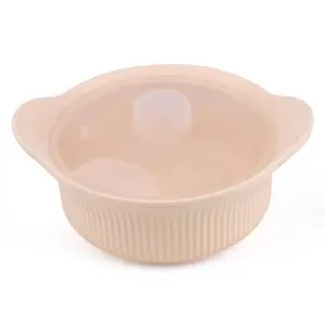 Silicone Microwave Steamer Round Food Cooking Bowl 1PC Fast Heating Heat Resistant Flexible Lid Handle Lightweight Design Food Grade Material Korean Style for Kitchen Dormitory Vegetable Dumplings and Meal Prep