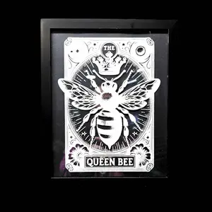 The Queen Bee Tarot Card Etched Glass