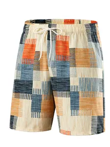 Men's Casual Printed Beach Shorts, Manfinity Vdayz Design, Perfect for Summer and Daily Wear, Comfortable Fit, Stylish and Comfy