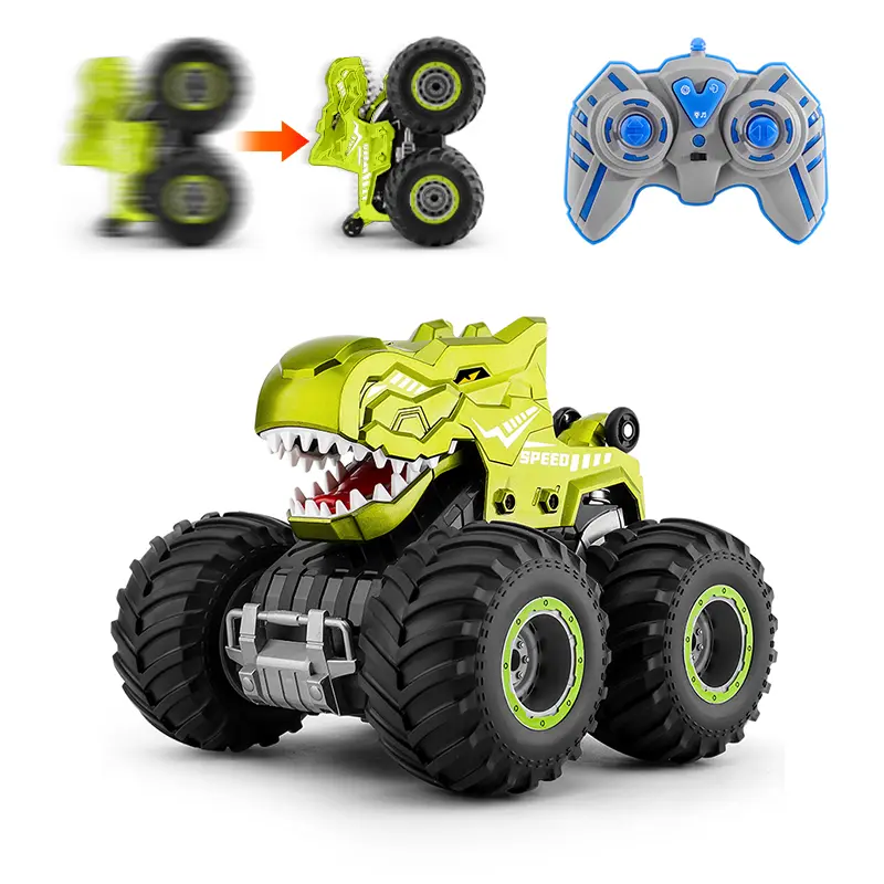 Dinosaur Remote Control Car, 360° Rotating Remote Control Stunt Car Dinosaur Truck Toys with Spray, Light & Sound, 2.4GHz All Terrain Cars for Boys