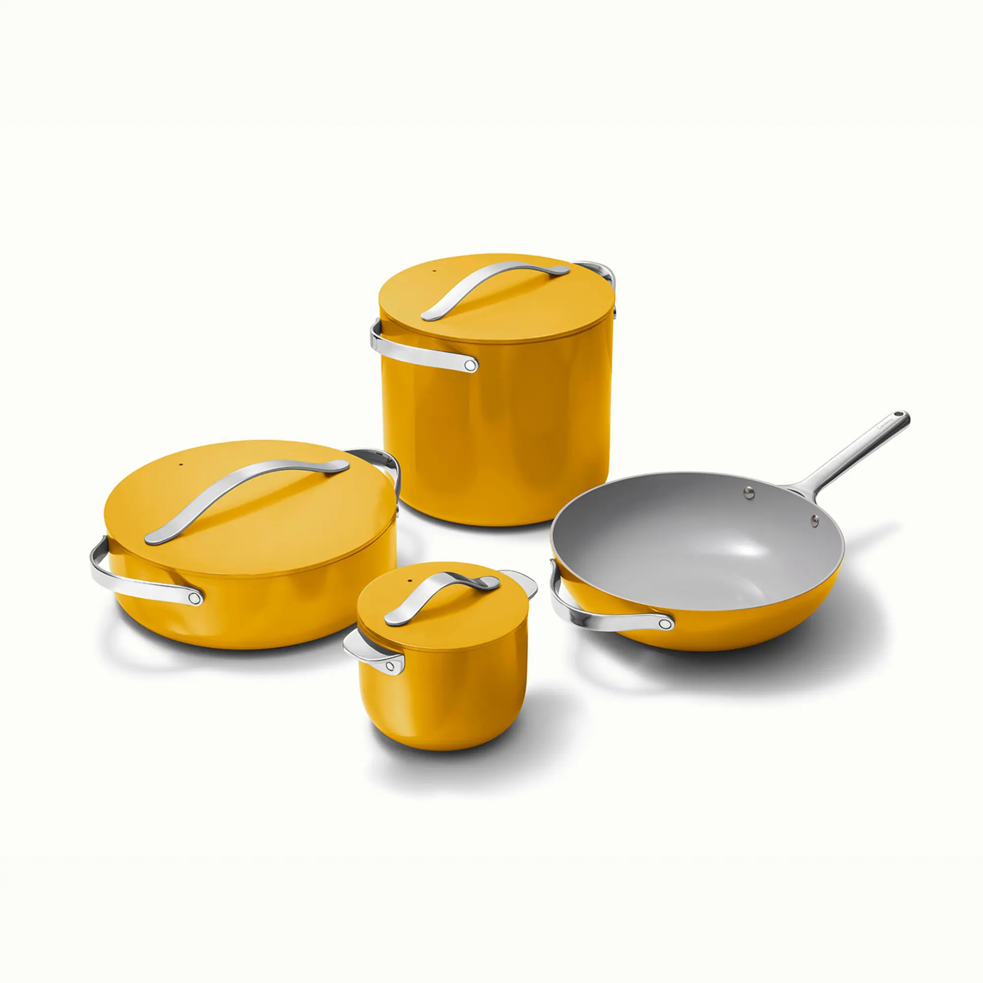 Specialty Cookware+ Collection 8-pc Pot & Pan Set with Storage | Non-Stick Ceramic-Coated Petite Cooker, Stir Fry Pan, Rondeau, and Stock Pot, 3 Lids and Storage Organizer Included