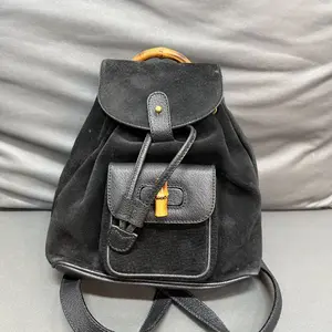 Pre-owned GUCCI canvas Backpacks YS1316X bamboo mini backpack