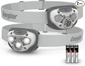 Energizer LED Headlamp PRO (2-Pack), IPX4 Water Resistant Headlamps, High-Performance Head Light for Outdoors, Camping, Running, Storm, Survival LED Light for Emergencies (Batteries Included)