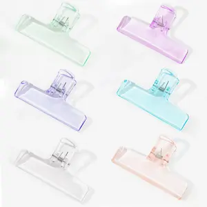 Transparent Chip Clip, 6 Counts/set Acrylic Sealing Food Bag Clip, File Clip, Multifunctional Stationery Supplies for Students School Home Office