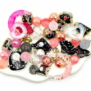 (NEW) Over the Moon; Resin and Acrylic Beads & Charms Mix for DIY Beaded Pens Keychains Phone Chains Sun Catcher Car Hanger and Other DIY Jewelry Accessories Crafts or Projects Colorful Beadable