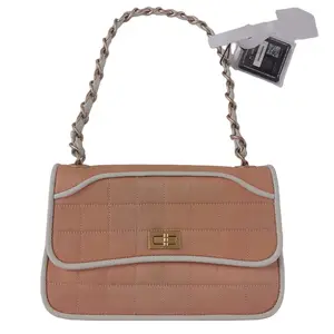 Pre-owned CHANEL canvas Shoulder Bags Chocolate Bar Mademoiselle Flap Bag Quilted Satin QG826