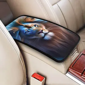 Lion Pattern Car Console Cover, Armrest Pad, Armrest Cushion, Console Protector, Suv Truck Vehicle Handrest Pillow