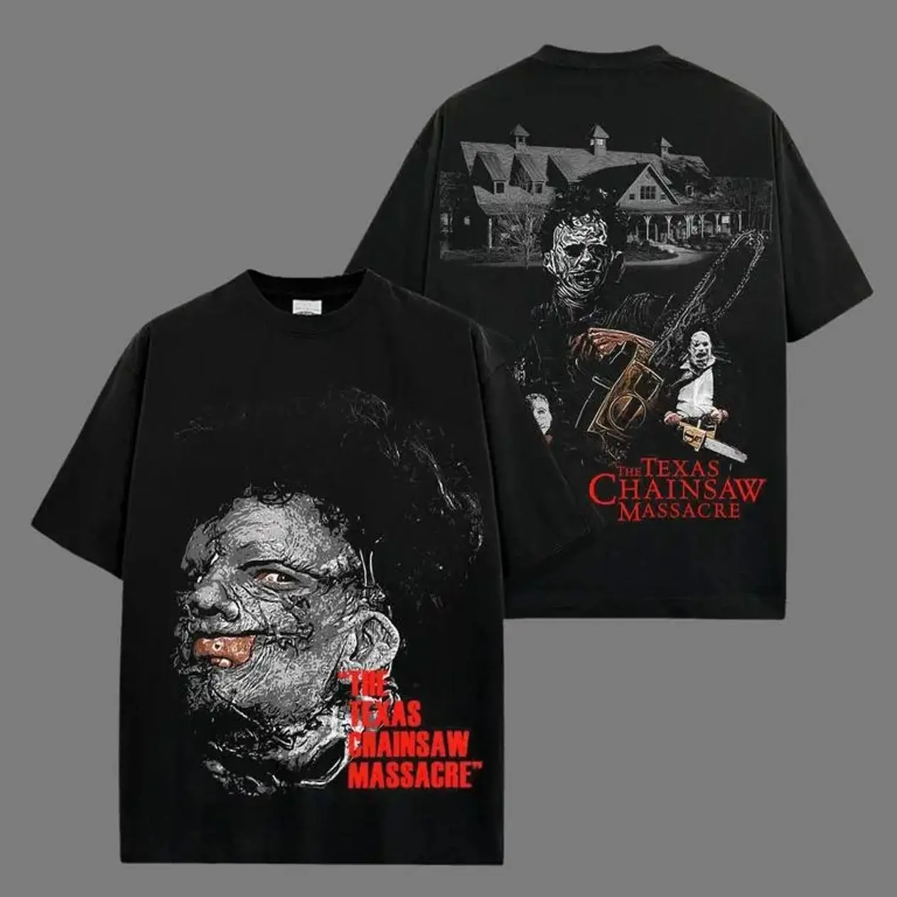 Retro Leatherface The Texas Chain Saw Massacre Horror Movie Heavyweight Acid Washed Cotton T-Shirt, Horror Movie Character Halloween Tee, Horror Icon Outfit, Spooky Halloween T-Shirt, Gift For Horror Movie Fans IXW