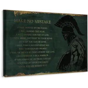Spartan Code Warrior Ethos Art Poster (2) Canvas Print Wall Art Decoration Living Room Office Bedroom Aesthetic 32x24inch(80x60cm) Frame-style