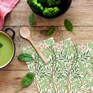 Vintage Pattern Long Paper Towels, Party Festival Tableware Seaweed Disposable Napkins, 20 Sheets Per Pack, 11x20cm