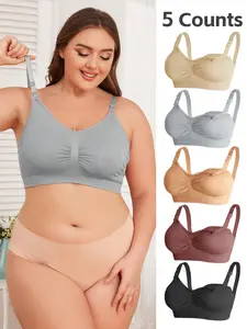 【Plus Size】 Solid Wireless Nursing Bra, Pregnancy Maternity Bra, Comfortable Breathable Adjustable Maternity Bra, Maternity Lingerie for All Seasons