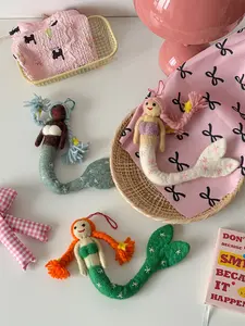 Unique Handmade Wool Felt Mermaid Purse Charm Cute Bag Accessory Keychain Gift for Her