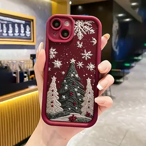 Halloween Snowflake Christmas Tree Phone Case, Soft Full Cover Anti-Scratch Non-Slip Design, Fits Apple iPhone Models 17 Pro Max to 11