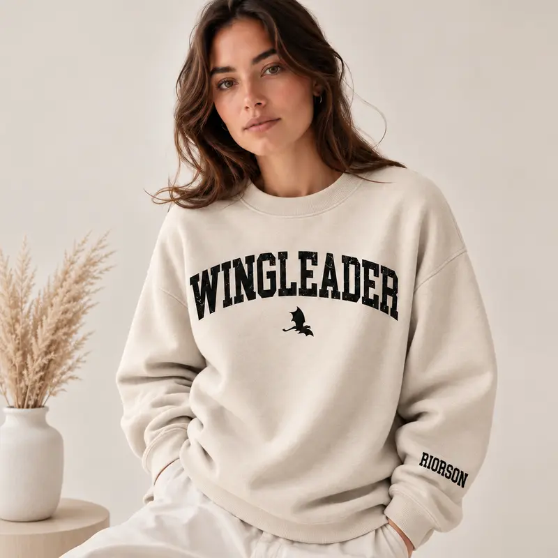 Wingleader Sweatshirt, Xaden Riorson Fourth Wing Crewneck, Fantasy Dragon Academy Sweater, Basgiath War College Bookish Gift, Gift For Readers
