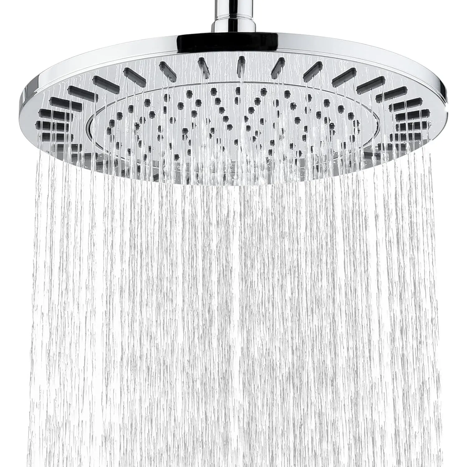Rain Shower , 9 Inch High  Waterfall Showerhead with Adjustable Angle and Anti-clogging  Nozzles, Luxury Bathroom Overhead Shower, Chrome