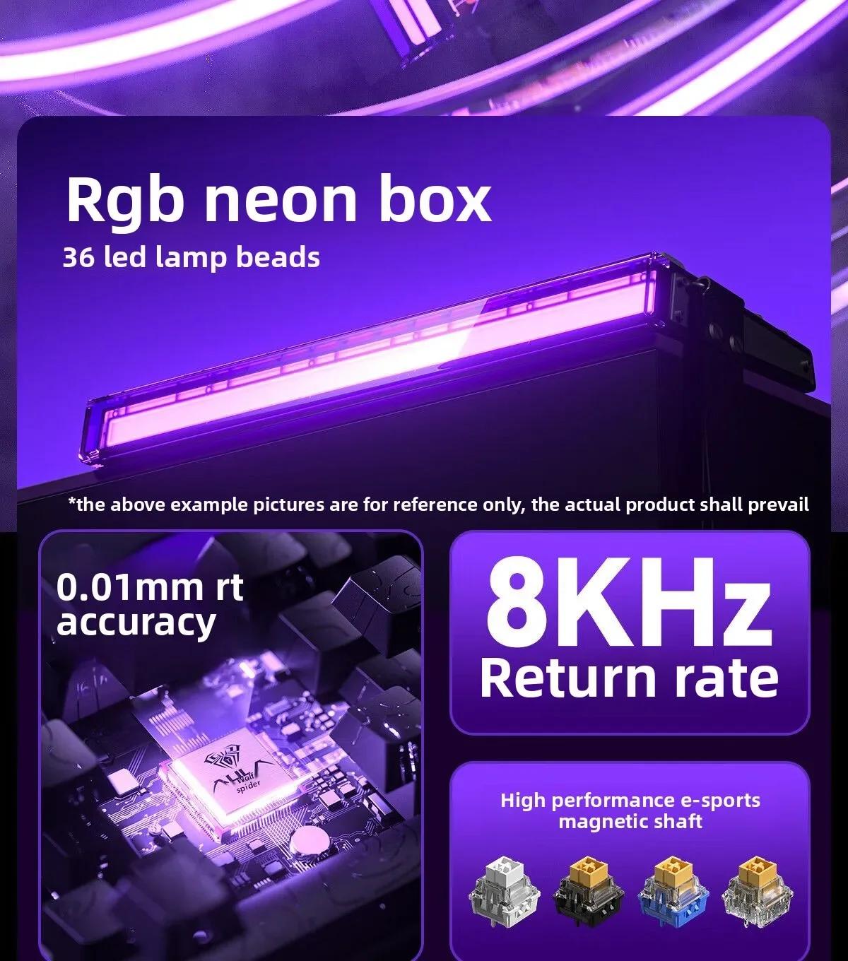 AULA HERO 68HE 60% Gaming Keyboard Wired Hall Effect Magnetic Switch with Adjustable Actuation Rapid Trigger Mode 8K Hz Polling Rate 0.125ms Latency Side Printed PBT Keycaps RGB Backlit