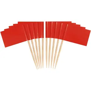 CYPS 100 count Color Toothpick Flag (red) Blank Toothpick Flag, Fruit Cheese Markers Flags Small Mini Stick Cupcake Toppers Blank Toothpick Flags red Toothpick Flag
