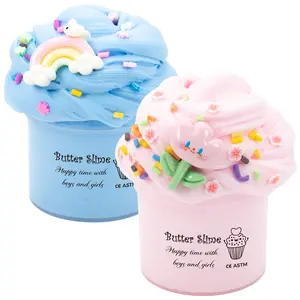 Cute Soft Scented Butter Slime Set, Super Stretchy Non-Sticky Clay Toy, Kids Birthday Gift, Christmas Party Present, Unisex
