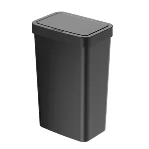 13.2 Gallon Kitchen Sensor Trash Can, Plastic Motion Sensor Kitchen Trash Can, Black
