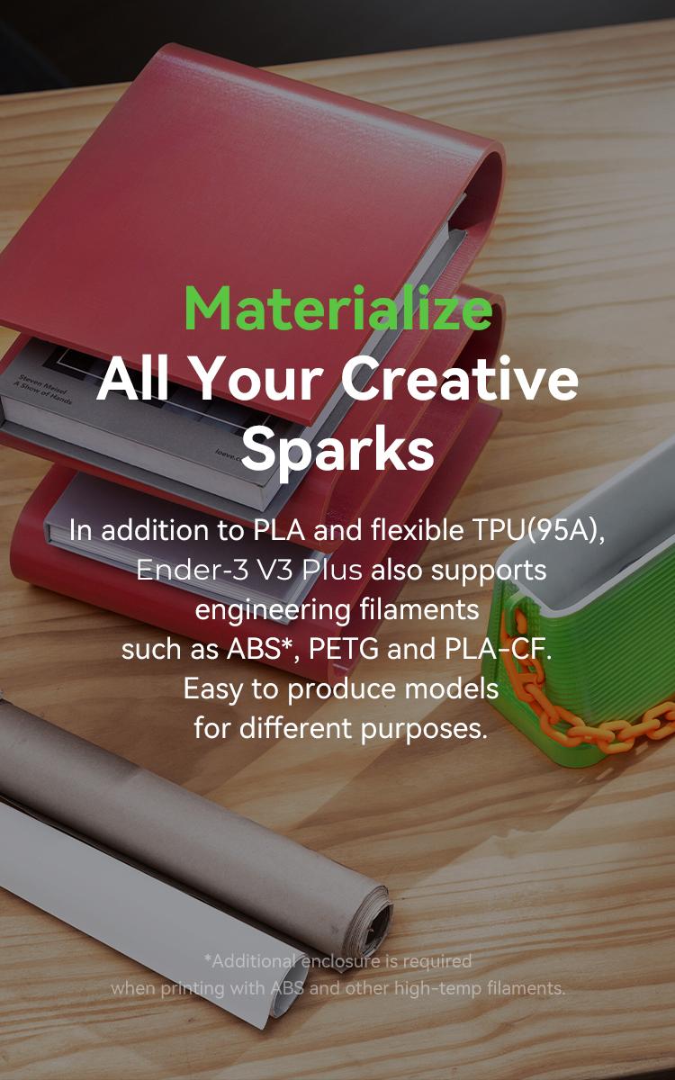 Creality Ender-3 V3 Plus 3D Printer - Dual Motors, CoreXZ Tech, Clog-Free Extruder, and Quick-Swap Nozzle Wifi