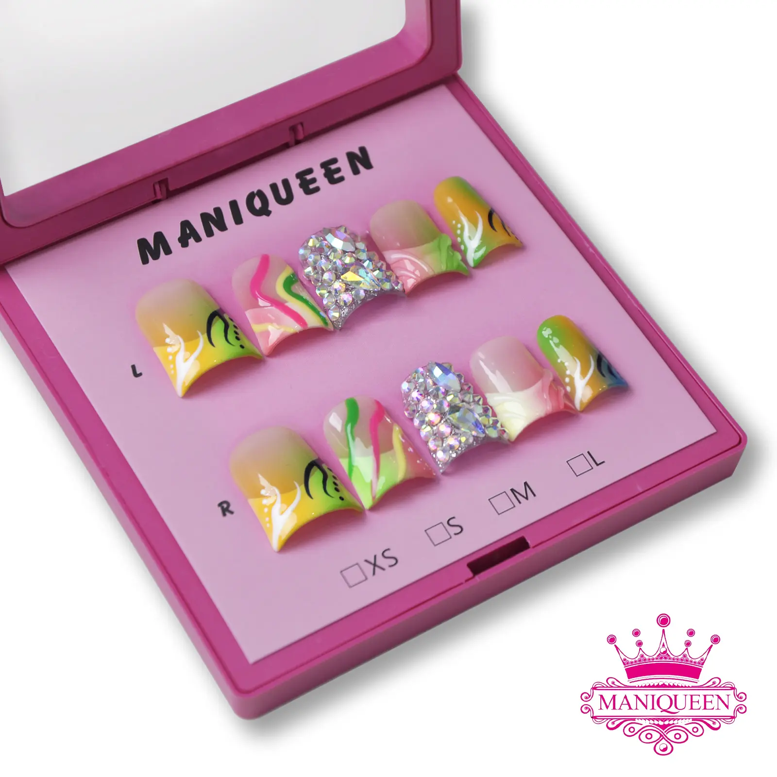 Duckbill Design Sweet Cool Ice-Translucent Blush Nails | 3D Carved Handcrafted Press-On Nails | Reusable & Long-Lasting Nails press on nails 007 nail