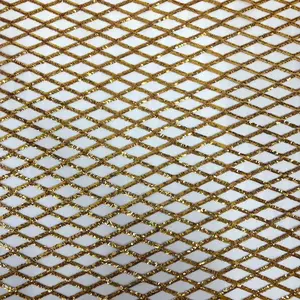 Diamond Pattern Sequins Stretch Mesh Fabric