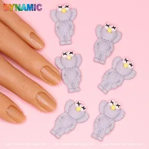 6 pcs KAWS Nail Designer Charms (Light Grey)