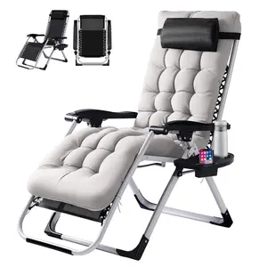 Zero Gravity Chair XXL - 500lbs Capacity, 33" Padded Recliner with Headrest & Cup Holder, Foldable Aluminum Alloy Patio Lawn Lounge Chair