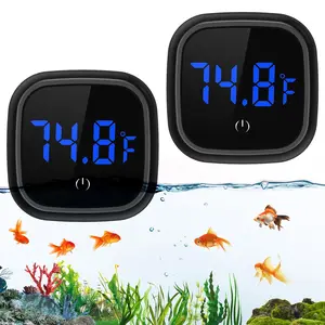 Digital Aquarium , Stick On Fish Tank , Small Aquarium Temperature Gauge with LED Touch Screen, 0.18? Resolution, for Aquariums, Terrariums, 2 Pack