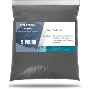 SIMOND STORE Refractory Cement 5 Pound – High Temperature (3000F) Rated – Refractory Coating for Ceramic Fiber Insulation in Blacksmithing Forge, Kiln, Smelting Furnace